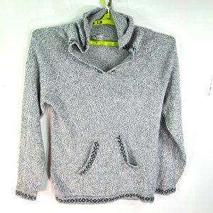 Alpaca Connection Wool Handmade Soft Knitted Sweater Womens Size L Gray Pockets